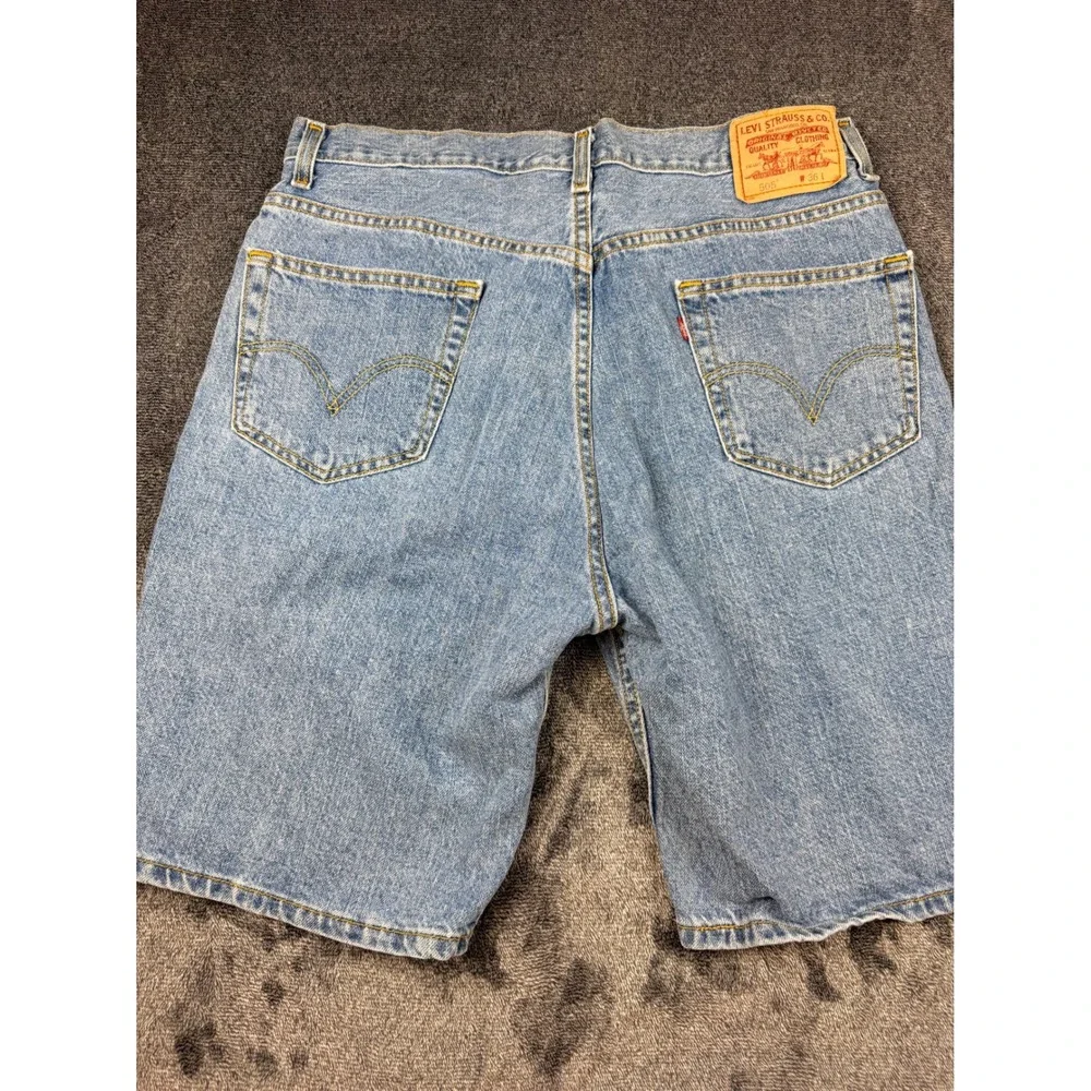 Levis 505 Regular Fit Denim Shorts Mens 36 Blue Vintage Y2K Mid Wash Jean Shorts